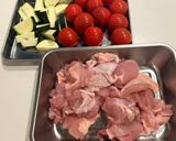夏野菜と鶏肉の旨辛餡かけ作り方1写真