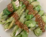 鳥ササミのレタス巻き味噌ダレ和え作り方5写真