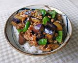 ご飯がっつり！ナスと豚ひき肉の甘味噌丼作り方6写真