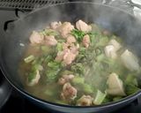 ワサビ菜と鶏もも肉の柚子胡椒炒め煮作り方9写真