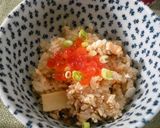 土鍋料理：簡単でも華やか♪鮭イクラ親子飯作り方4写真