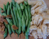 味つけもつといんげんと油揚げの煮びたし作り方2写真