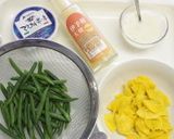 コリンキーとインゲンのチーズソース作り方1写真