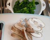 つるむらさきとしいたけの胡麻炒め作り方1写真