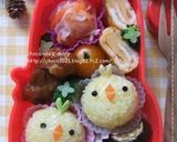 簡単☆にわとりおにぎりのキャラ弁♪作り方4写真