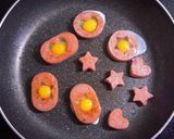 うずらの卵で☆ ちっちゃぃハムエッグ♪作り方2写真
