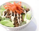 簡単♪牛挽き肉ともやしのサラダ風（丼）作り方5写真