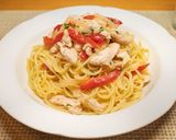 鶏肉とパプリカと新生姜の冷製パスタ作り方9写真