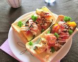 胡桃を乗せた南瓜＋粒あんトースト。作り方8写真