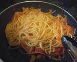 揚げ茄子とバジルのトマトソーススパゲティ作り方11写真