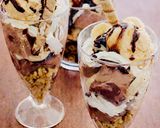 簡単おいしいチョコプリンとバナナのパフェ作り方3写真
