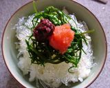 おかひじき×梅たらこの冷やし茶漬け作り方4写真