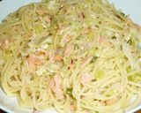 鮭とキャベツのマヨにんにくスパゲッティ作り方6写真