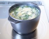 簡単美味しい【セロリと卵のとろみスープ】作り方3写真
