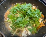 ひき肉と豆腐のピリ辛麻婆風水菜添え作り方5写真