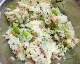 焼き鳥（缶詰）・梅・枝豆の混ぜご飯作り方4写真
