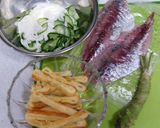 鯵とシャキシャキ野菜の山葵酢和え作り方1写真