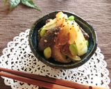 新玉葱と椎茸の海苔・ラー油和え作り方9写真