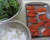 サーモンとほうれん草の味噌クリームパスタ作り方1写真