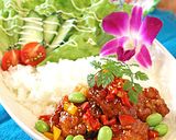 唐揚げリメイク夏野菜たっぷり甘辛韓国風★作り方4写真