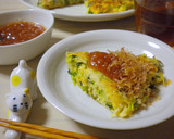 えのきと豆苗のお好み焼き【梅肉だれ】作り方9写真