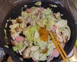 豚肉キャベツしめじのふわふわ卵味噌炒め作り方4写真