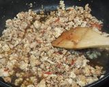 ガパオ（タイ風　鶏ひき肉炒めご飯）作り方3写真