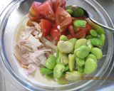 ソラマメと夏野菜の明太子サラダ作り方3写真