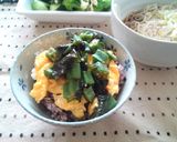 簡単☆オクラと海苔の卵のっけ丼作り方4写真