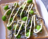 しらす・枝豆の塩昆布・梅わさびトースト作り方4写真