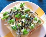しらす・枝豆の塩昆布・梅わさびトースト作り方5写真