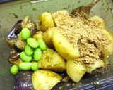 新じゃがと茄子の海苔塩麹胡麻和え作り方10写真