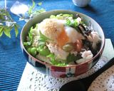 ささみと温泉卵の梅わさび塩昆布丼作り方7写真