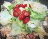 焼肉のタレで♪簡単焼肉レタスチャーハン作り方5写真
