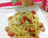 トマトウインナー水菜のペペロン風パスタ作り方4写真