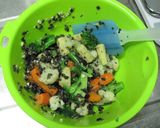 黒オリーブとアンチョビのソース（温野菜）作り方6写真