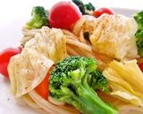 お吸い物の素で簡単☆野菜パスタ作り方3写真