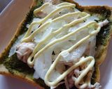 鶏ささみと新玉葱のバジルトースト作り方4写真