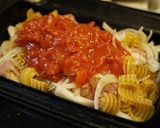 ルクエでチキンとパスタのトマト煮作り方4写真