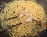 五右衛門風✿梅とささみの昆布つゆパスタ作り方4写真