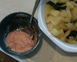 ズッキーニで☆明太マヨポテトサラダ作り方4写真