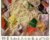夏野菜でカラフル簡単パスタ作り方4写真
