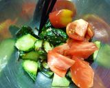 胡瓜とトマトの塩昆布胡麻ラー油和え作り方4写真