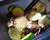 ズッキーニ×ベーコンの梅塩昆布胡麻和え作り方6写真