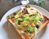 新玉葱×梅わさび×塩昆布×大葉のトースト作り方6写真