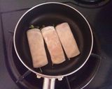 パリッ！焼豚の餃子の皮包み焼き♪♪作り方4写真