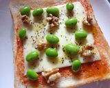 枝豆×胡桃のケチャップバジルトースト作り方4写真