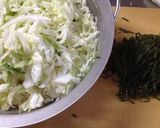 付け合わせ＊千切りキャベシソ作り方1写真