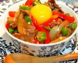✿牛丼＠オイスターソース風味＠黄身で❤✿作り方6写真
