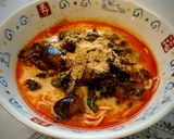茄子肉味噌で♪市販の担々麺をごちそうに作り方7写真